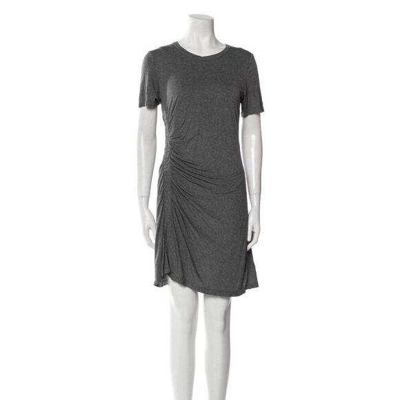 A.l.c. Authentic Solid Gray Short Sleeve Crew Neck Mini Dress Medium - Picture 1 of 7